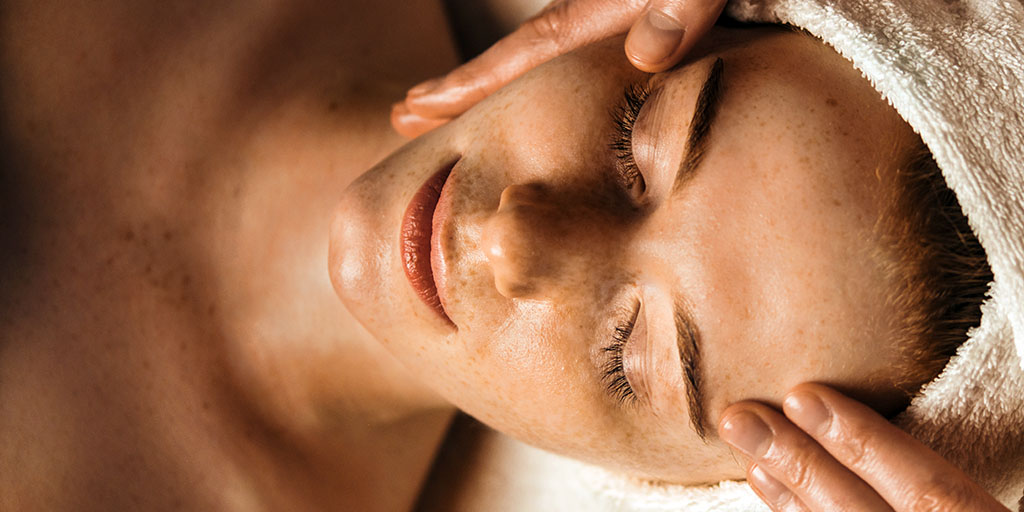 woman getting a facial massage