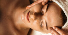 woman getting a facial massage